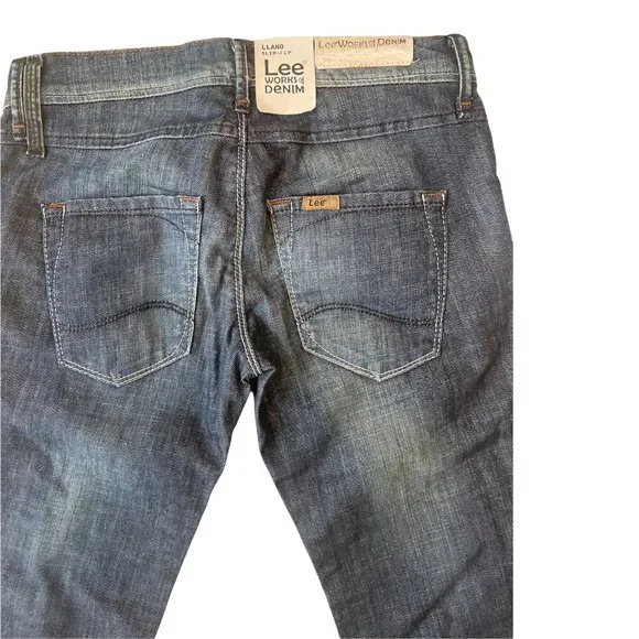 RARE Vintage Lee Works Denim Blue Jeans Women's Men's Size W25xL31 - Picture 3 of 10